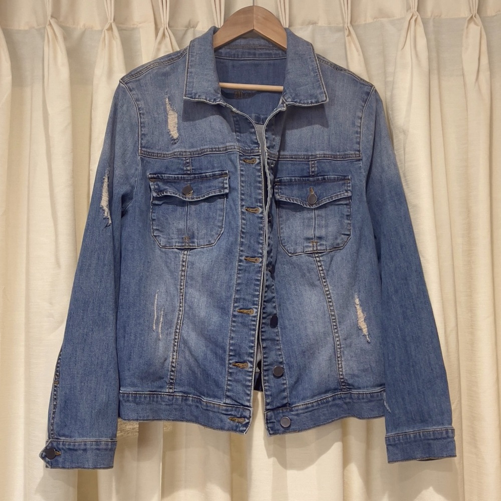Kut from the Kloth Classic Blue Denim Amelia Jacket 1X